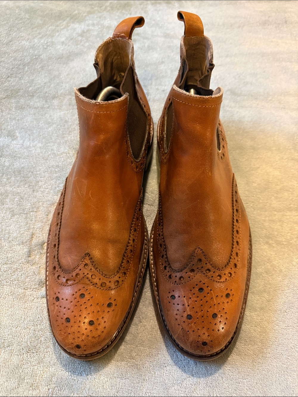 Banana Republic Tan Leather Wingtip Jodhpur Boots, size 12